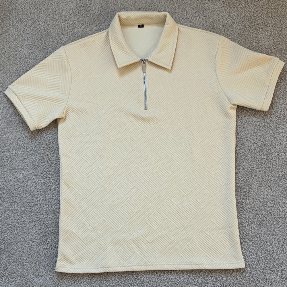 Men's Cream Polo Shirt, sz Small